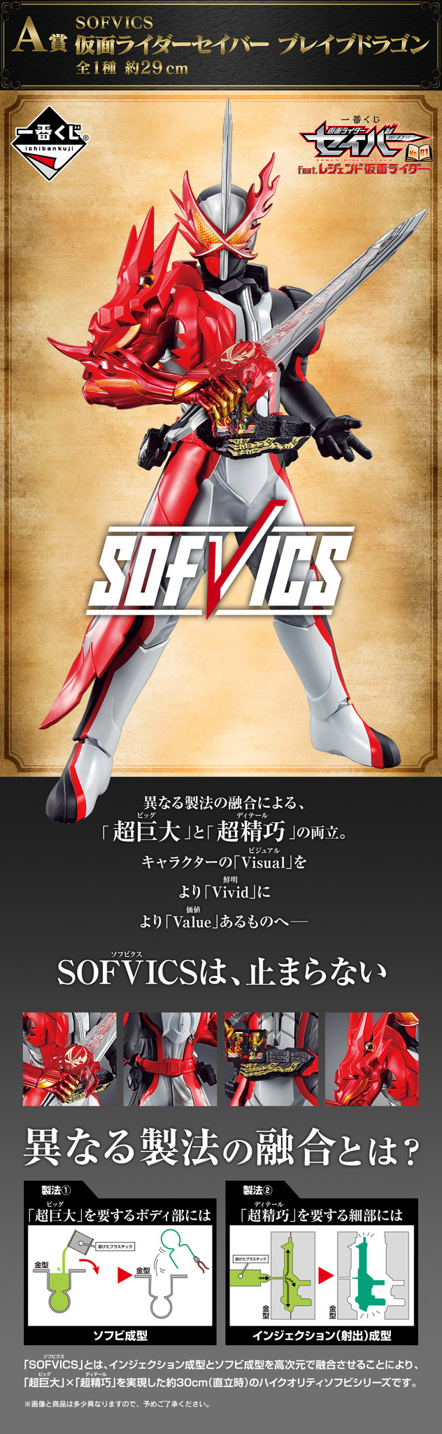 Kamen Rider Saber - Ichiban Kuji - Ichiban Kuji Kamen Rider Saber No.01 feat. Legend Kamen Rider  (A Prize) - Sofvics - Brave Dragon (Bandai Spirits) photo 14