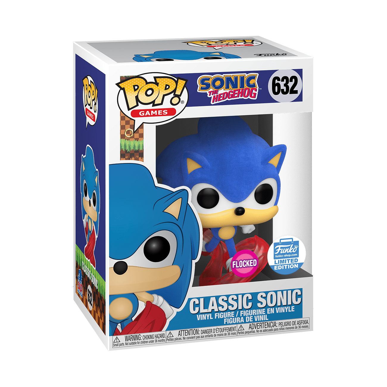 Sonic the Hedgehog - POP! Games  (632) - POP! Vinyl - Sonic 30th Anniversary - Classic, Flocked (Funko Toys)