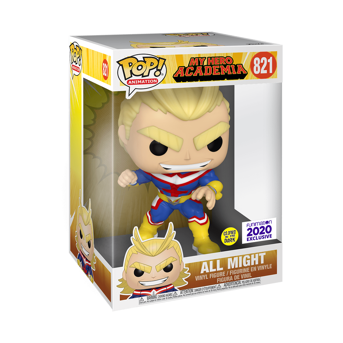 Boku no Hero Academia - All Might - POP! Animation (821) - POP! Vinyl - Super Sized POP! Vinyl - Glow in the Dark (Funko Toys) photo 2