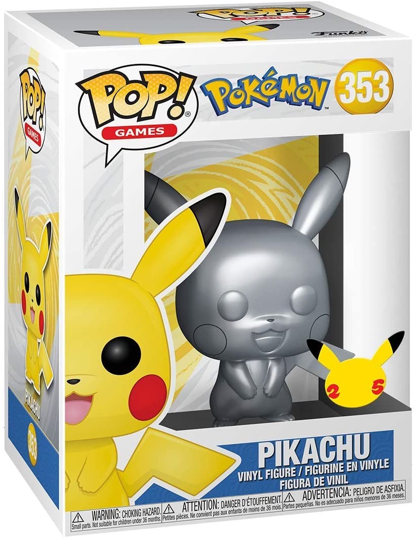 Pocket Monsters - Pikachu - Pokémon 25th Anniversary - POP! Games  (353) - POP! Pokémon - POP! Vinyl - Silver Metallic (Funko Toys)