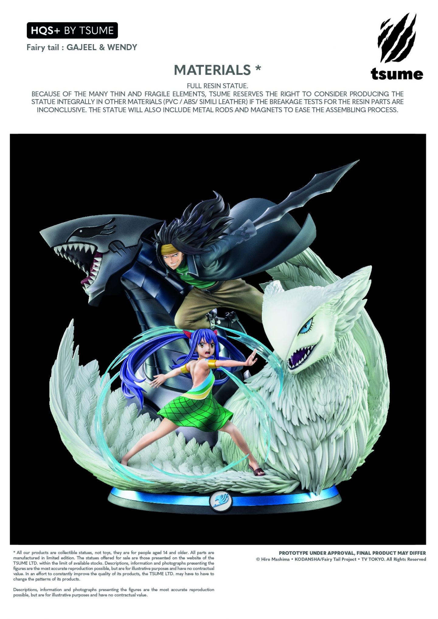 Fairy Tail - Gajeel Redfox - Grandeeney - Metalicana - Wendy Marvell - HQS+ - 1/4 (Tsume) photo 4