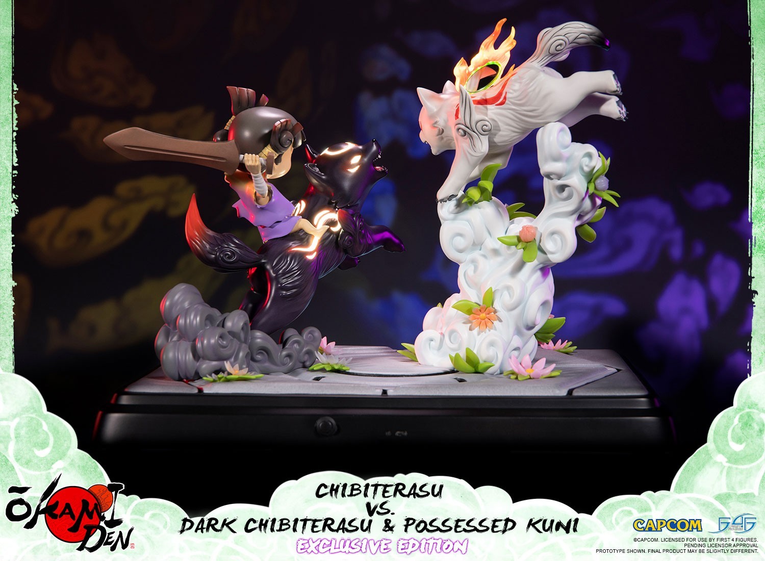 Ookamiden: Chiisaki Taiyou - Chibiterasu - Dark Chibiterasu - Kuninushi - Chibiterasu vs. Dark Chibiterasu & Possessed Kuni (Exclusive Edition) (First 4 Figures) photo 8