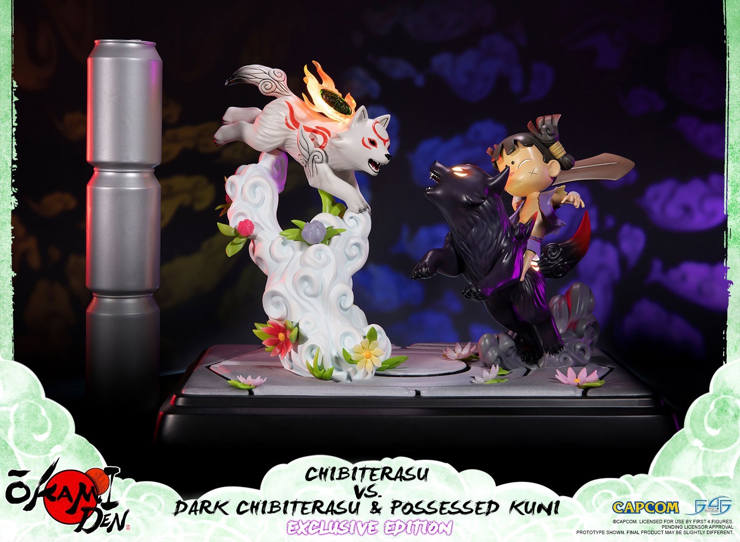 Ookamiden: Chiisaki Taiyou - Chibiterasu - Dark Chibiterasu - Kuninushi - Chibiterasu vs. Dark Chibiterasu & Possessed Kuni (Exclusive Edition) (First 4 Figures) photo 11