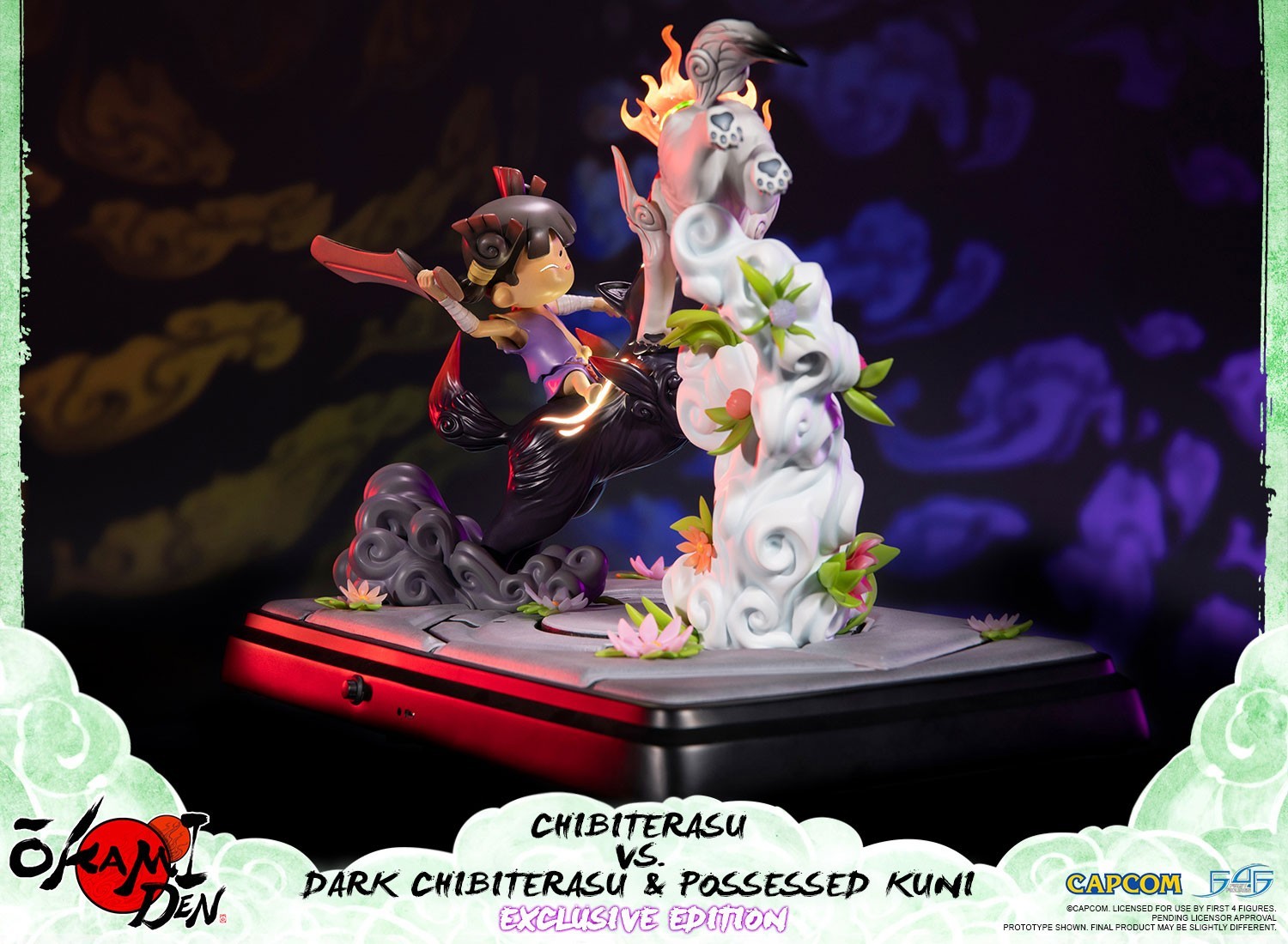 Ookamiden: Chiisaki Taiyou - Chibiterasu - Dark Chibiterasu - Kuninushi - Chibiterasu vs. Dark Chibiterasu & Possessed Kuni (Exclusive Edition) (First 4 Figures) photo 13