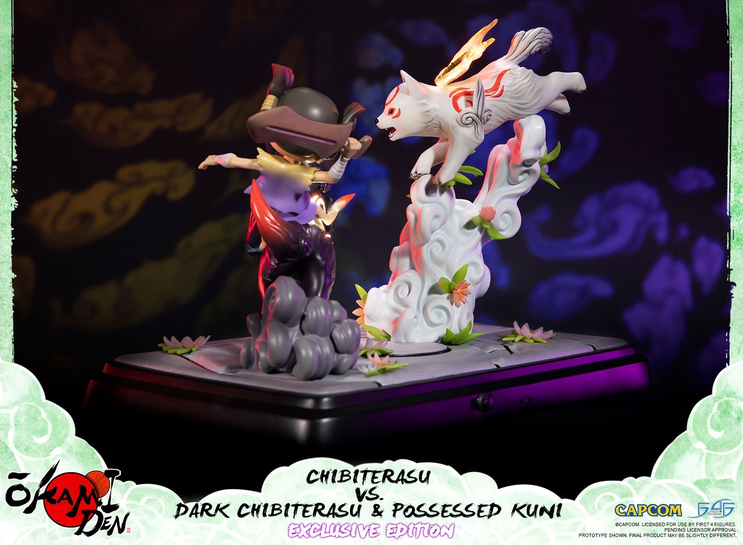 Ookamiden: Chiisaki Taiyou - Chibiterasu - Dark Chibiterasu - Kuninushi - Chibiterasu vs. Dark Chibiterasu & Possessed Kuni (Exclusive Edition) (First 4 Figures) photo 14