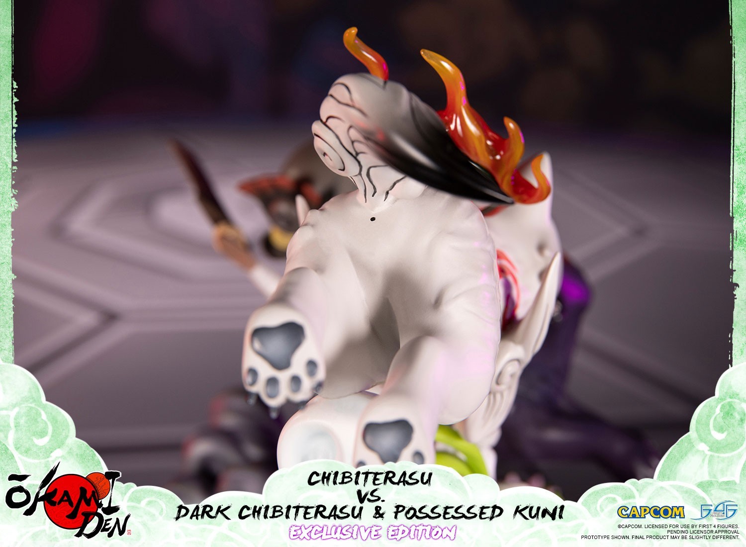 Ookamiden: Chiisaki Taiyou - Chibiterasu - Dark Chibiterasu - Kuninushi - Chibiterasu vs. Dark Chibiterasu & Possessed Kuni (Exclusive Edition) (First 4 Figures) photo 15