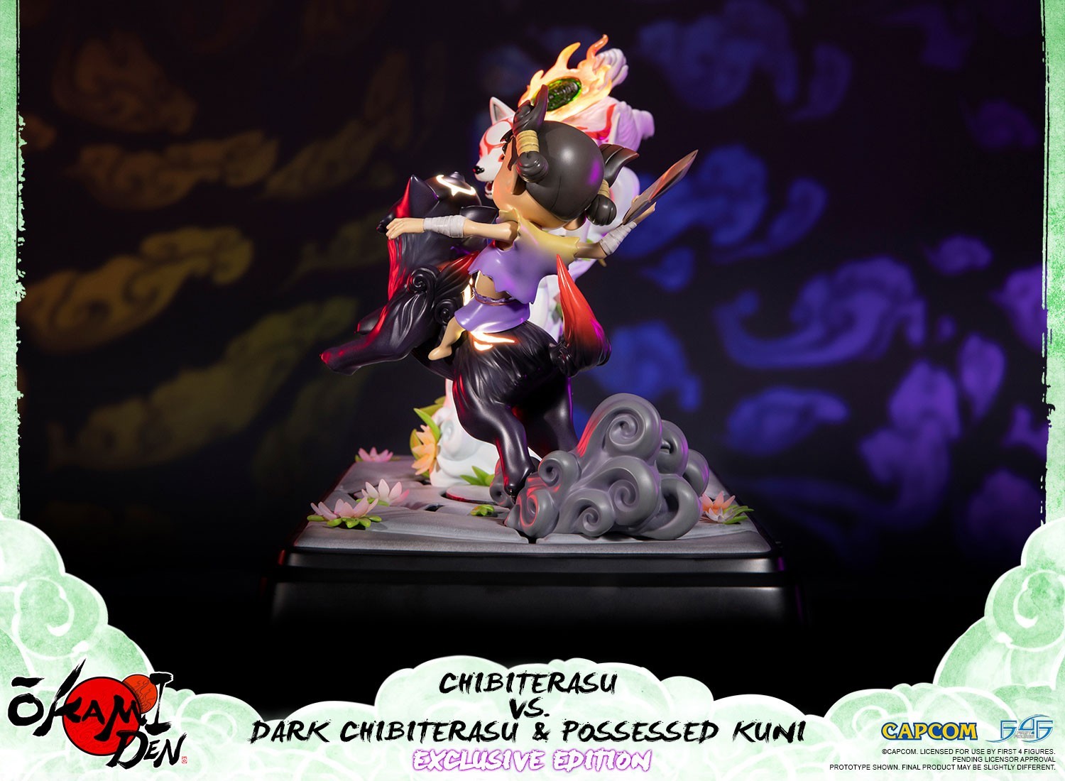 Ookamiden: Chiisaki Taiyou - Chibiterasu - Dark Chibiterasu - Kuninushi - Chibiterasu vs. Dark Chibiterasu & Possessed Kuni (Exclusive Edition) (First 4 Figures) photo 16