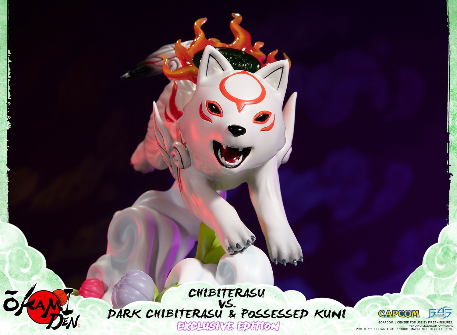 Ookamiden: Chiisaki Taiyou - Chibiterasu - Dark Chibiterasu - Kuninushi - Chibiterasu vs. Dark Chibiterasu & Possessed Kuni (Exclusive Edition) (First 4 Figures) photo 18
