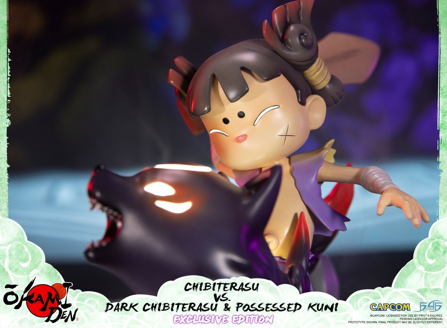 Ookamiden: Chiisaki Taiyou - Chibiterasu - Dark Chibiterasu - Kuninushi - Chibiterasu vs. Dark Chibiterasu & Possessed Kuni (Exclusive Edition) (First 4 Figures) photo 20