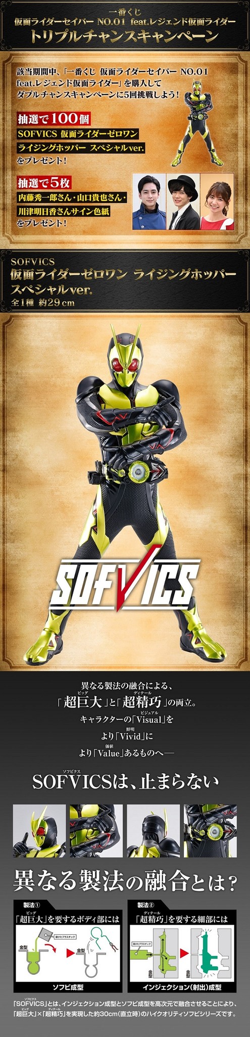 Kamen Rider Zero-One - Ichiban Kuji - Ichiban Kuji Kamen Rider Saber No.01 feat. Legend Kamen Rider (Triple Chance) - Sofvics - Rising Hopper, Special ver. (Bandai Spirits) photo 3