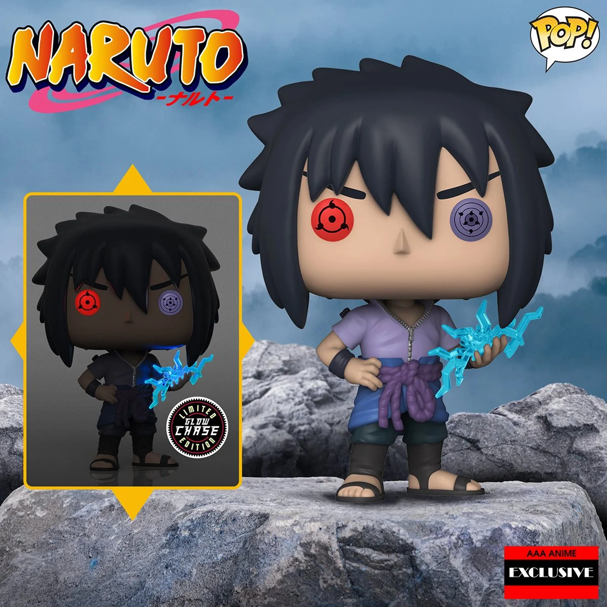 Naruto Shippuuden - Uchiha Sasuke - POP! Animation  (1023) - POP! Vinyl - Rinnegan, Chase, Glows in the Dark (Funko Toys)
