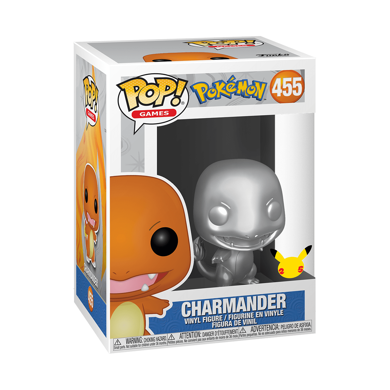 Pocket Monsters - Hitokage - Pokémon 25th Anniversary - POP! Games  (455) - POP! Pokémon - POP! Vinyl - Silver Metallic (Funko Toys)