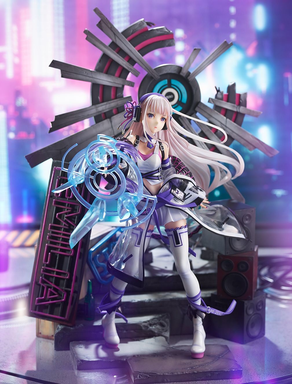 Re:Zero kara Hajimeru Isekai Seikatsu - Emilia - Shibuya Scramble Figure - 1/7 - Neon City Ver. (Alpha Satellite, eStream)