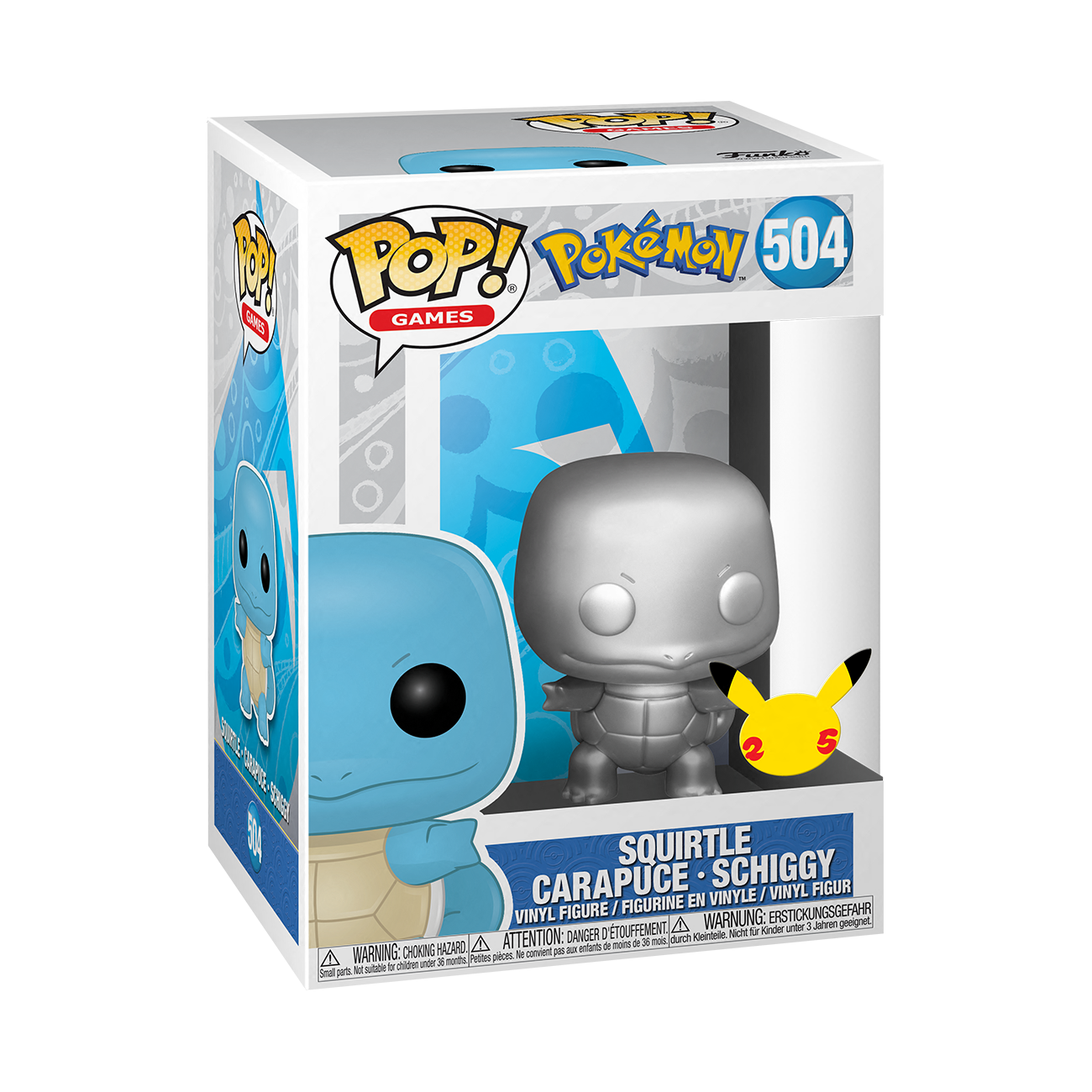 Pocket Monsters - Zenigame - Pokémon 25th Anniversary - POP! Games (504) - POP! Pokémon - POP! Vinyl - Silver Metallic (Funko Toys)