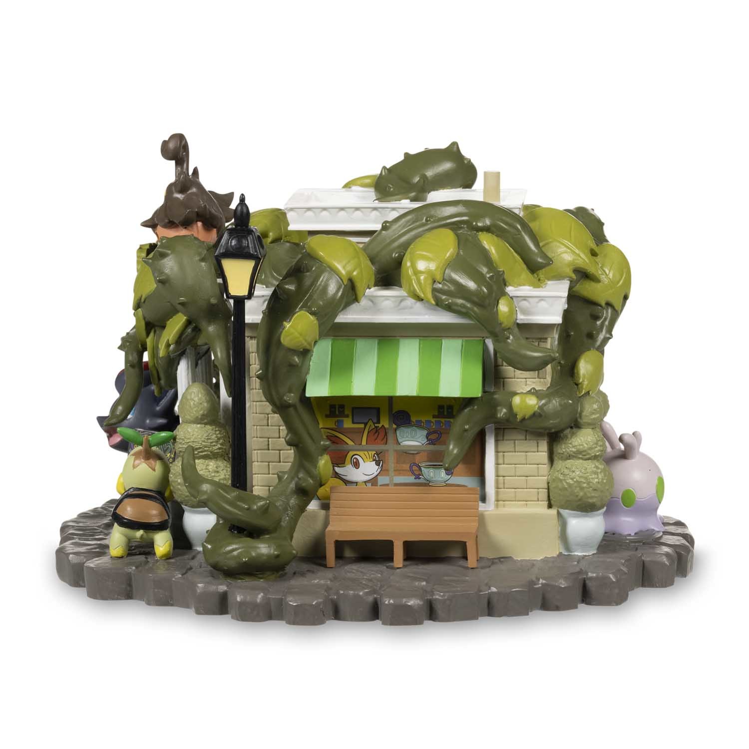 Pocket Monsters - Bakeccha - Choroneko - Fokko - Gothimiru - Naetle - Numera - Pikachu - Potdeath - Pumpjin - Yabacha - Yanappu - Zorua - Haunted Pokémon Village - Pansage Creeping Vines Tea Shop (PokémonCenter.com, The Pokémon Company International)