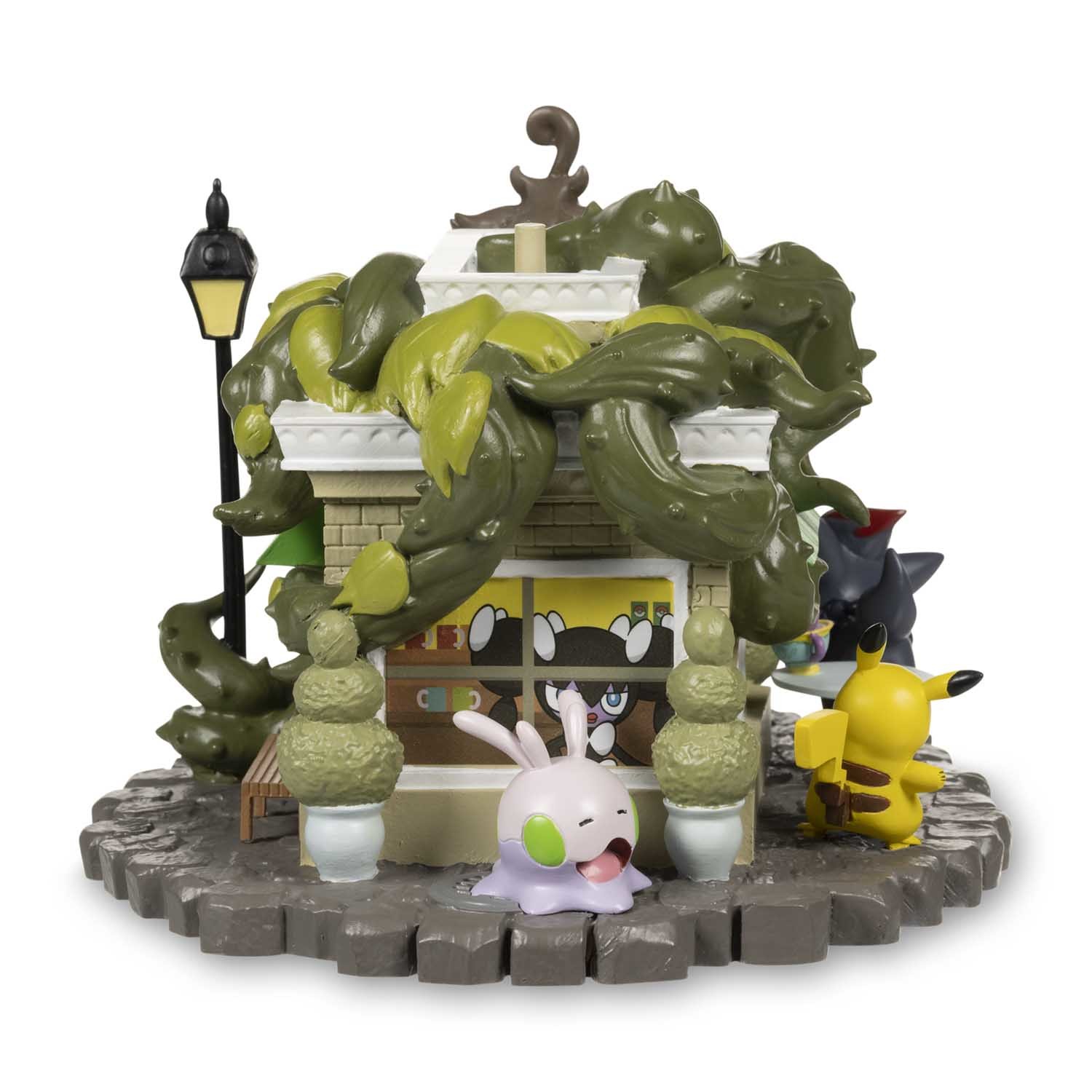 Pocket Monsters - Bakeccha - Choroneko - Fokko - Gothimiru - Naetle - Numera - Pikachu - Potdeath - Pumpjin - Yabacha - Yanappu - Zorua - Haunted Pokémon Village - Pansage Creeping Vines Tea Shop (PokémonCenter.com, The Pokémon Company International)