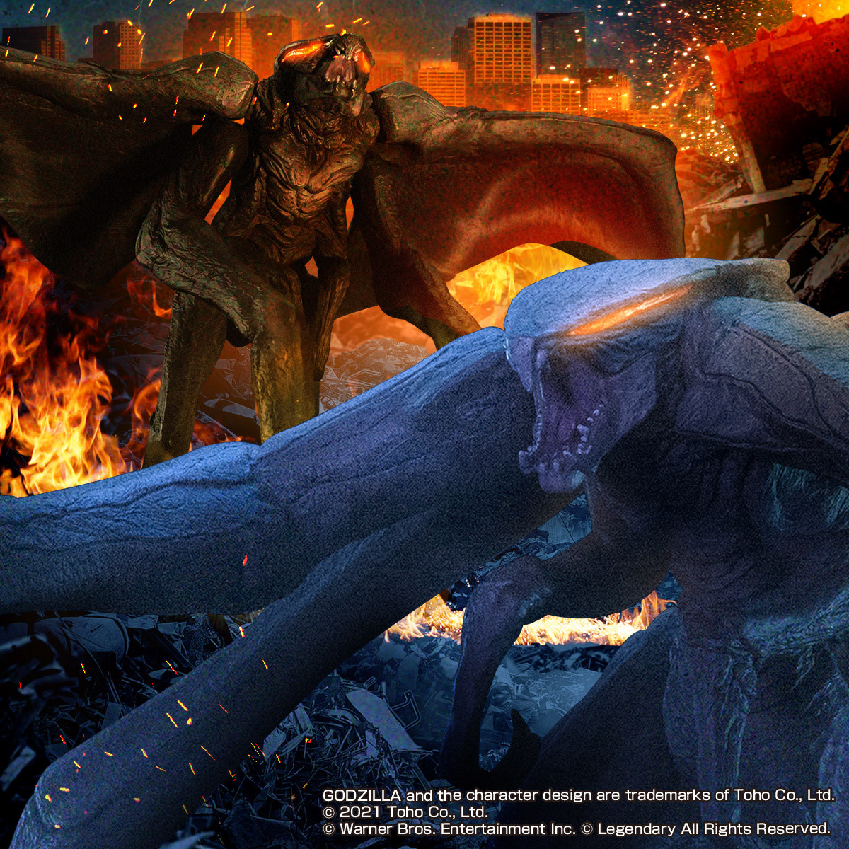 Godzilla (2014) - MUTO - Kaijuu Bangaichi - MUTO 2 Figure Set - MUTO Male (Bandai)