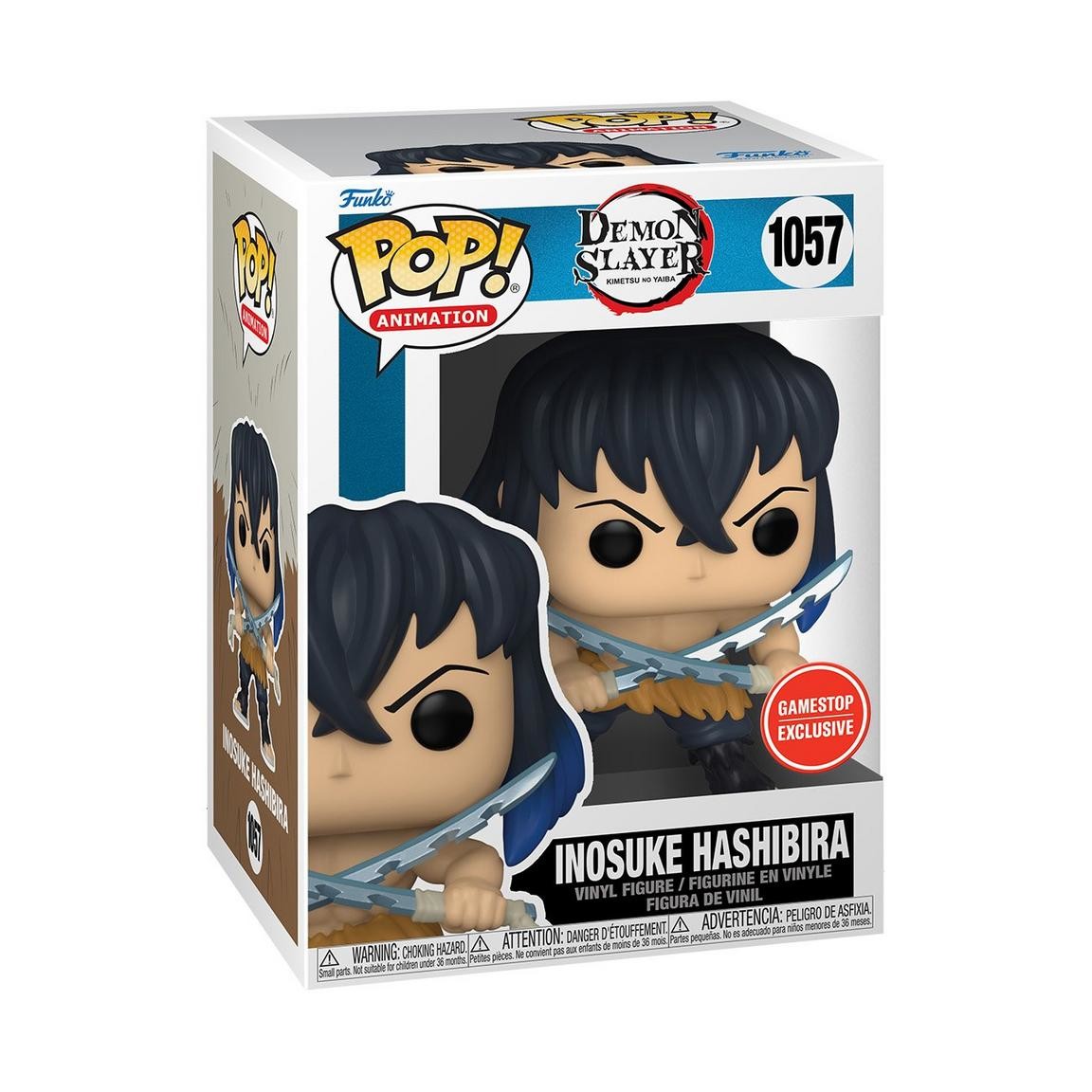 Kimetsu no Yaiba - Hashibira Inosuke - POP! & Tee - POP! Animation (1057) - POP! Vinyl - Unmasked (Funko Toys) photo 4