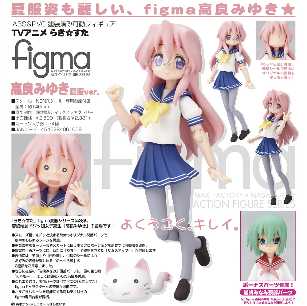Lucky☆Star - Iwasaki Minami - Nyamo - Takara Miyuki - Figma (#046) - Summer School Uniform Ver. (Max Factory) photo 6