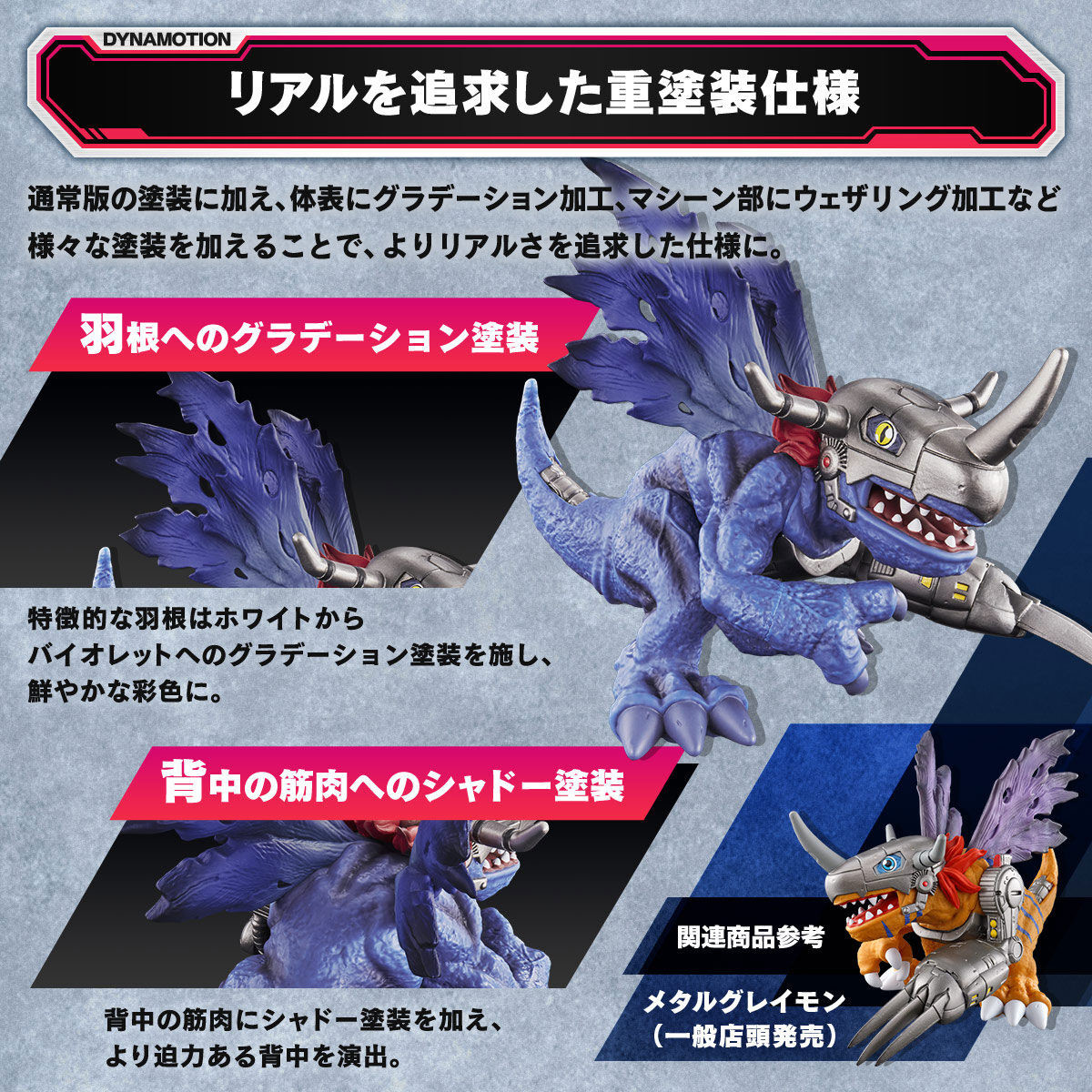 Digimon Adventure 02 - MetalGreymon - Dynamotion - Heavy Painting Version, Blue (Bandai) photo 5