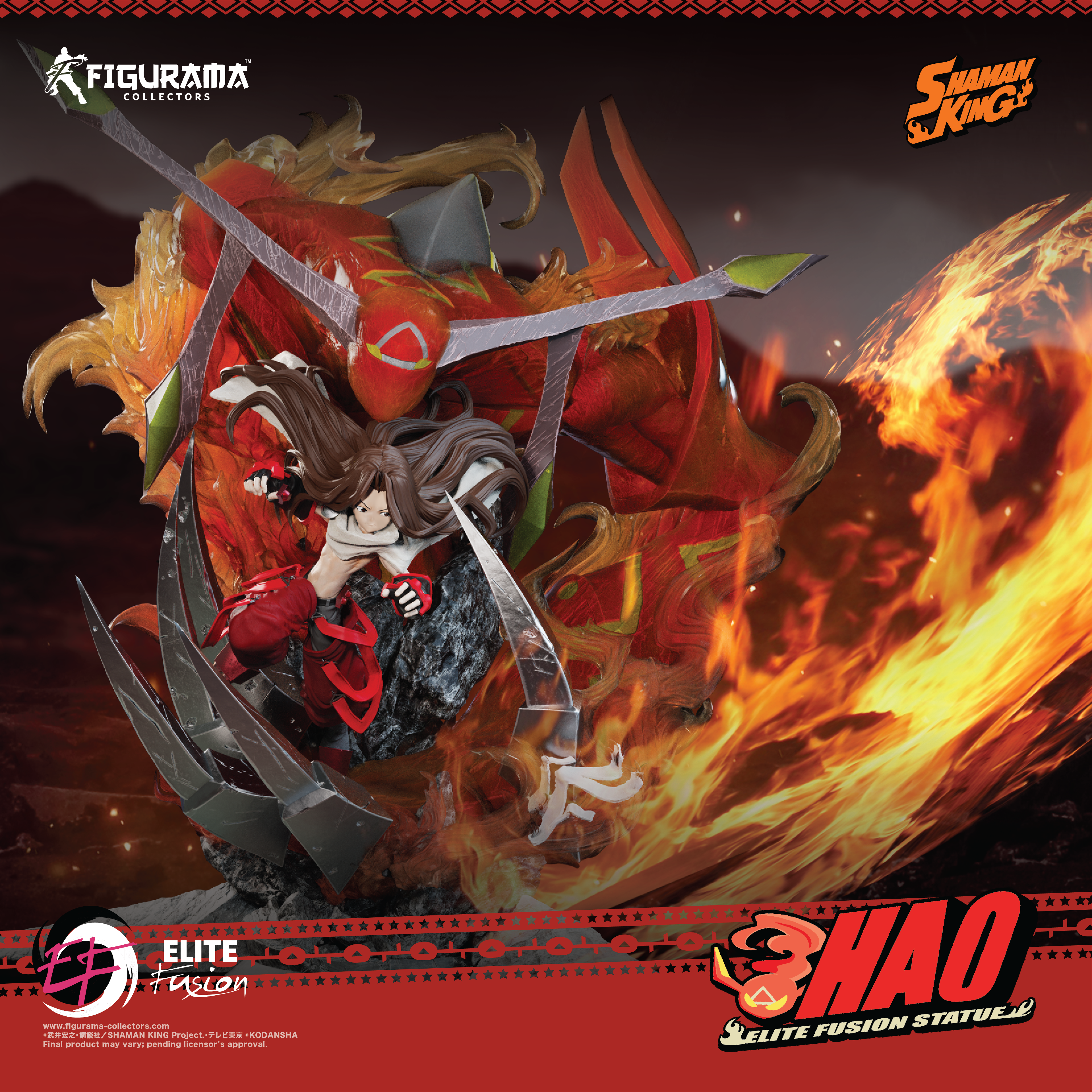 Shaman King - Asakura Hao - Spirit of Fire - Elite Fusion Statue - 1/6 (Figurama Collectors) photo 16