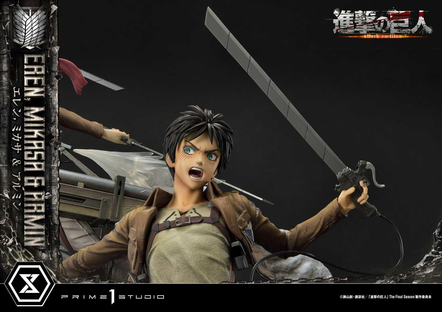 Shingeki no Kyojin - Armin Arlert - Eren Yeager - Mikasa Ackerman - Ultimate Premium Masterline (UPMAOT-01) - 1/4 (Prime 1 Studio) photo 2