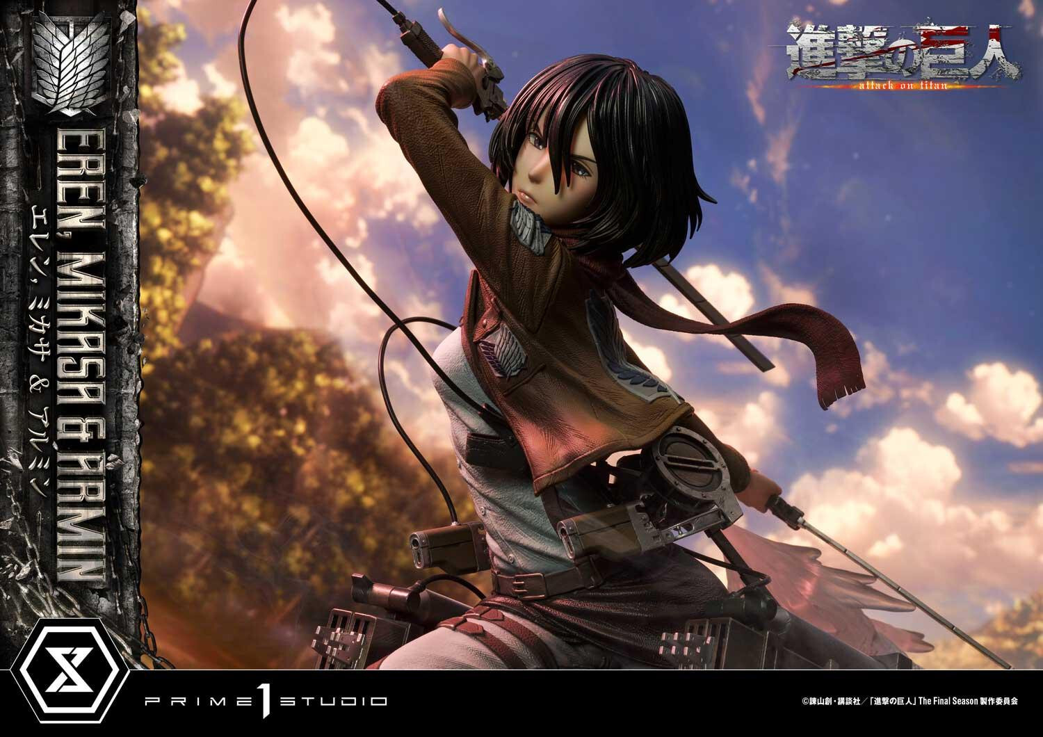 Shingeki no Kyojin - Armin Arlert - Eren Yeager - Mikasa Ackerman - Ultimate Premium Masterline (UPMAOT-01) - 1/4 (Prime 1 Studio) photo 9