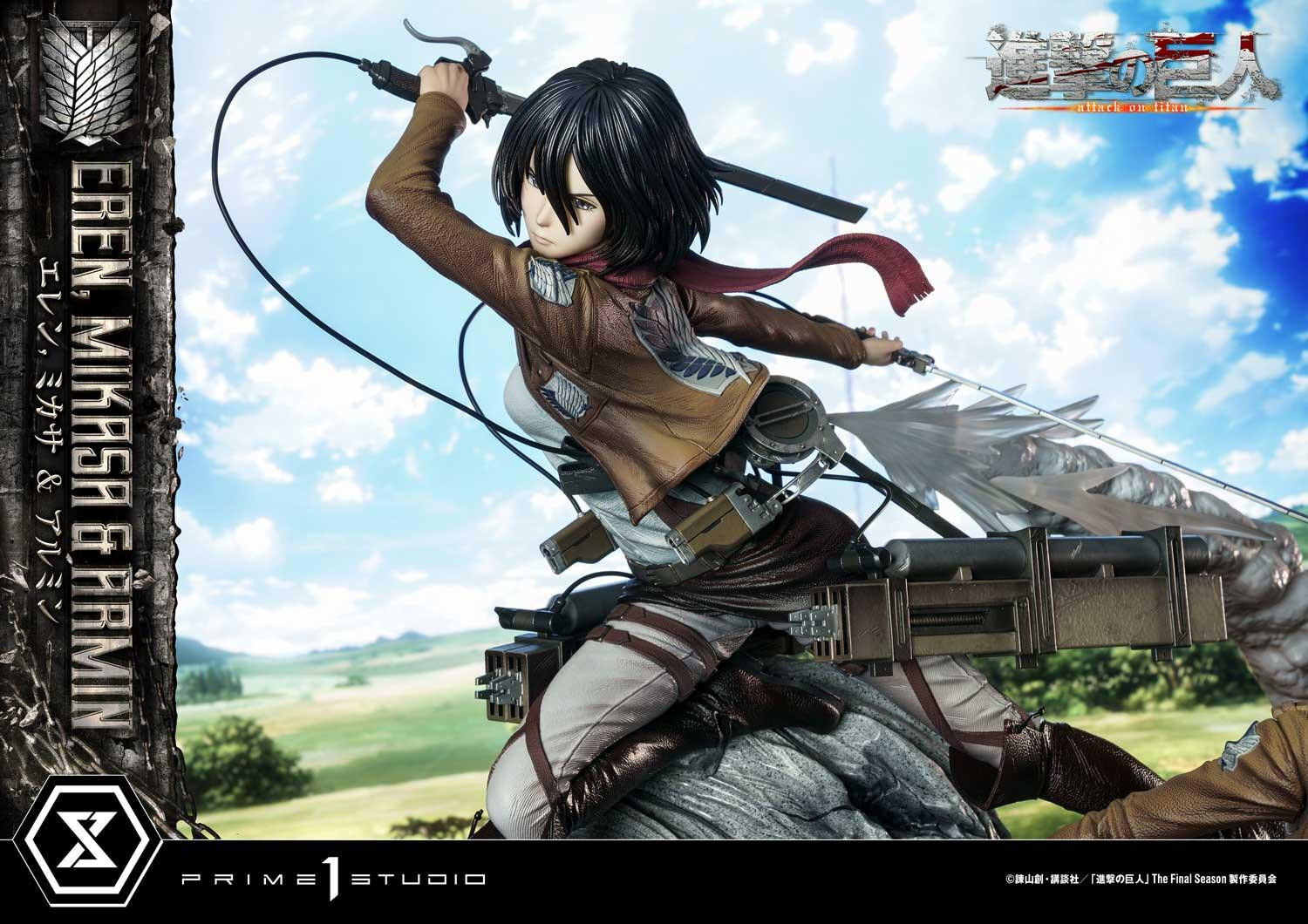 Shingeki no Kyojin - Armin Arlert - Eren Yeager - Mikasa Ackerman - Ultimate Premium Masterline (UPMAOT-01) - 1/4 (Prime 1 Studio) photo 12