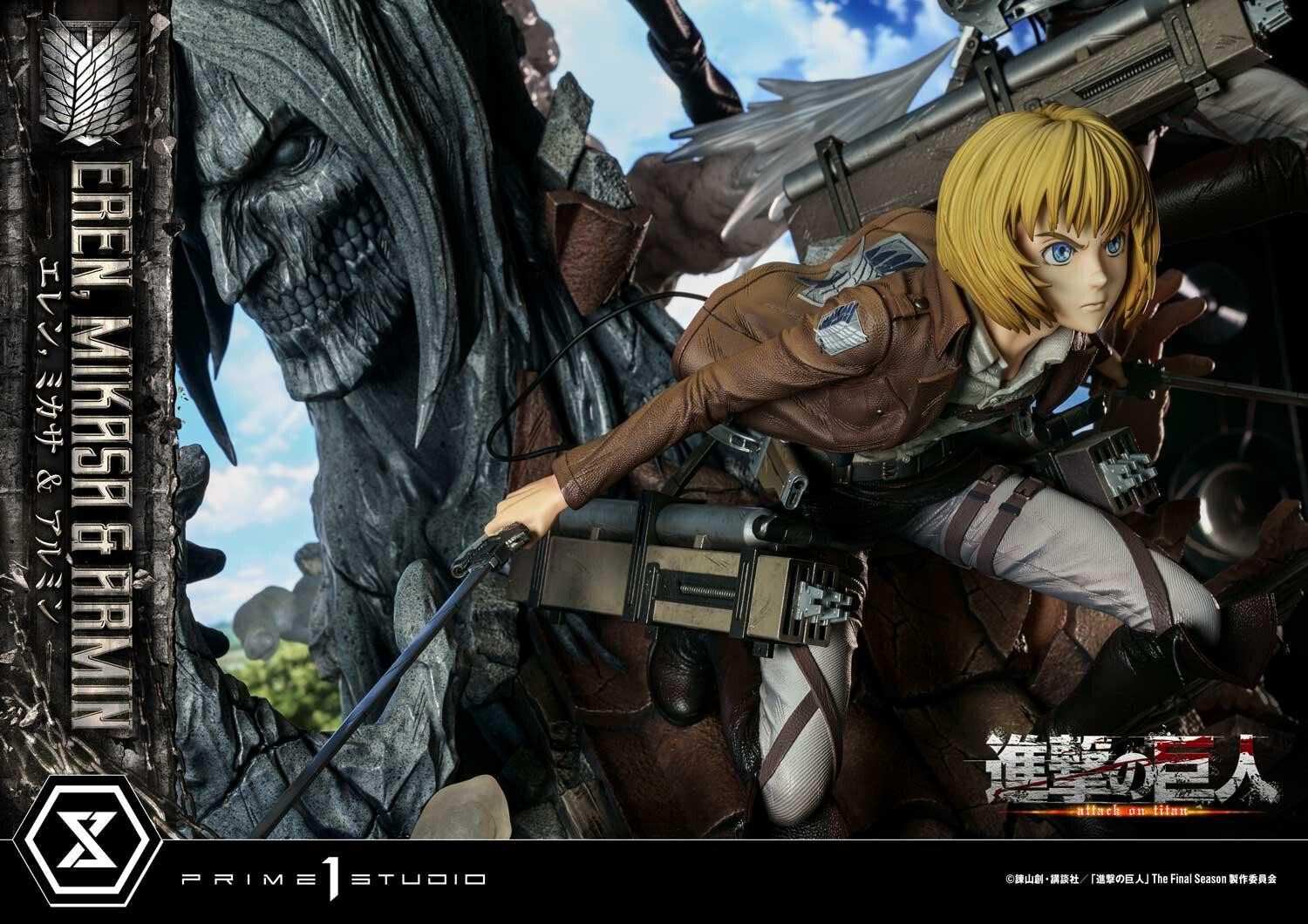 Shingeki no Kyojin - Armin Arlert - Eren Yeager - Mikasa Ackerman - Ultimate Premium Masterline (UPMAOT-01) - 1/4 (Prime 1 Studio) photo 13