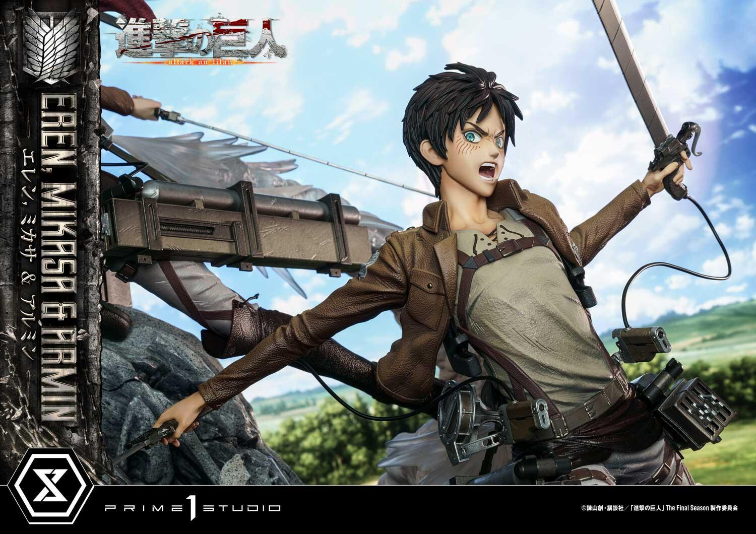 Shingeki no Kyojin - Armin Arlert - Eren Yeager - Mikasa Ackerman - Ultimate Premium Masterline (UPMAOT-01) - 1/4 (Prime 1 Studio) photo 15