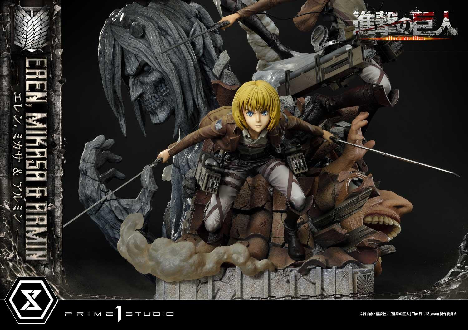 Shingeki no Kyojin - Armin Arlert - Eren Yeager - Mikasa Ackerman - Ultimate Premium Masterline (UPMAOT-01) - 1/4 (Prime 1 Studio) photo 24