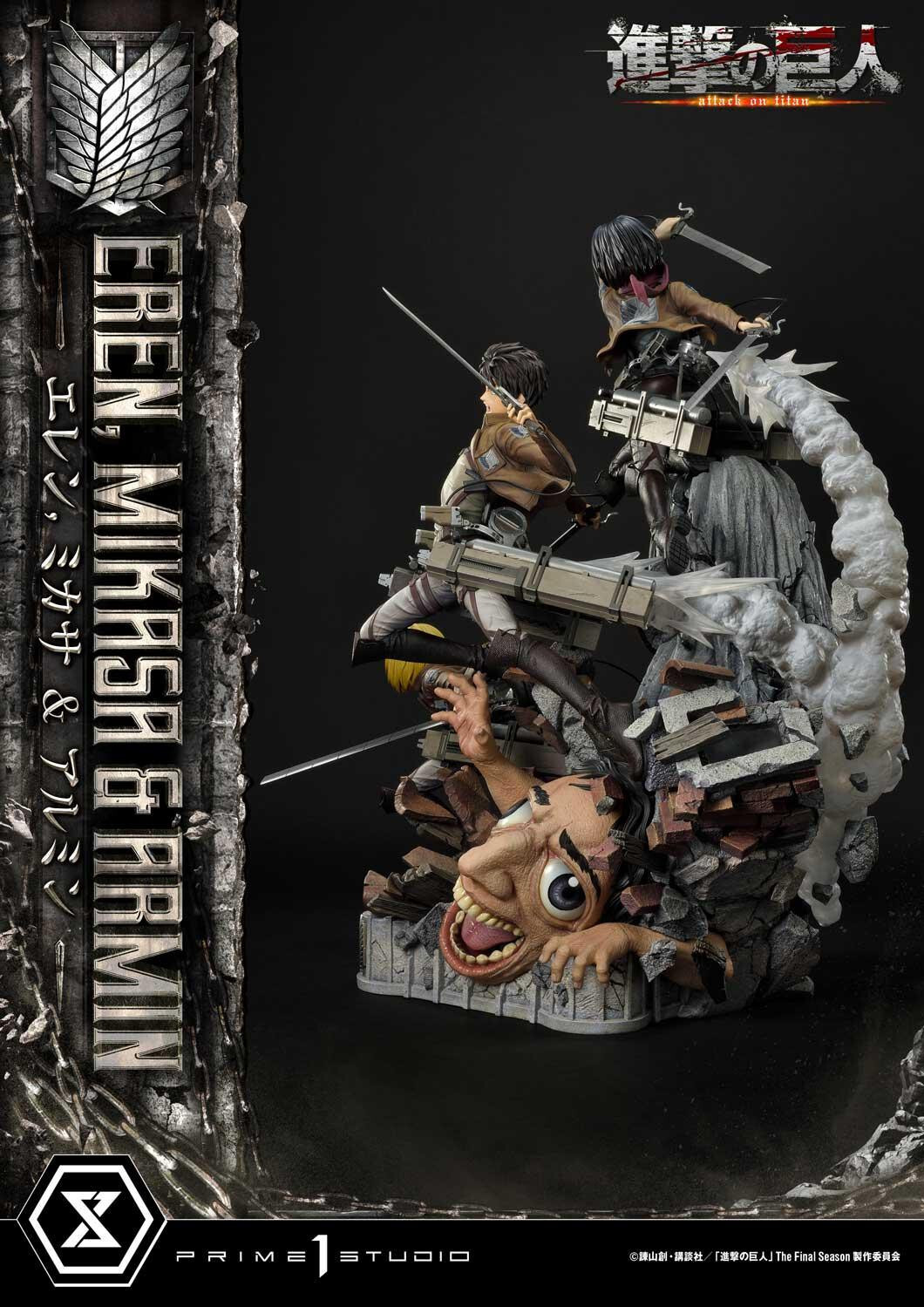 Shingeki no Kyojin - Armin Arlert - Eren Yeager - Mikasa Ackerman - Ultimate Premium Masterline (UPMAOT-01) - 1/4 (Prime 1 Studio) photo 35