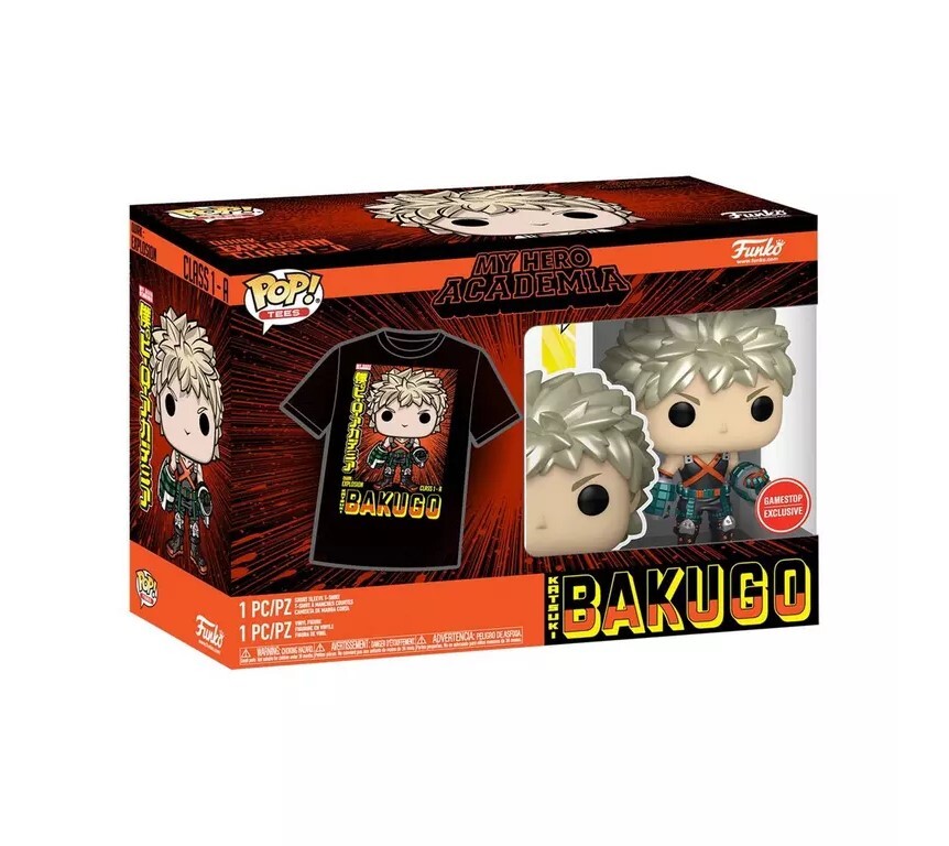 Boku no Hero Academia - Bakugo Katsuki - POP! & Tee - POP! Animation  (249) - POP! Vinyl - Metallic (Funko Toys)