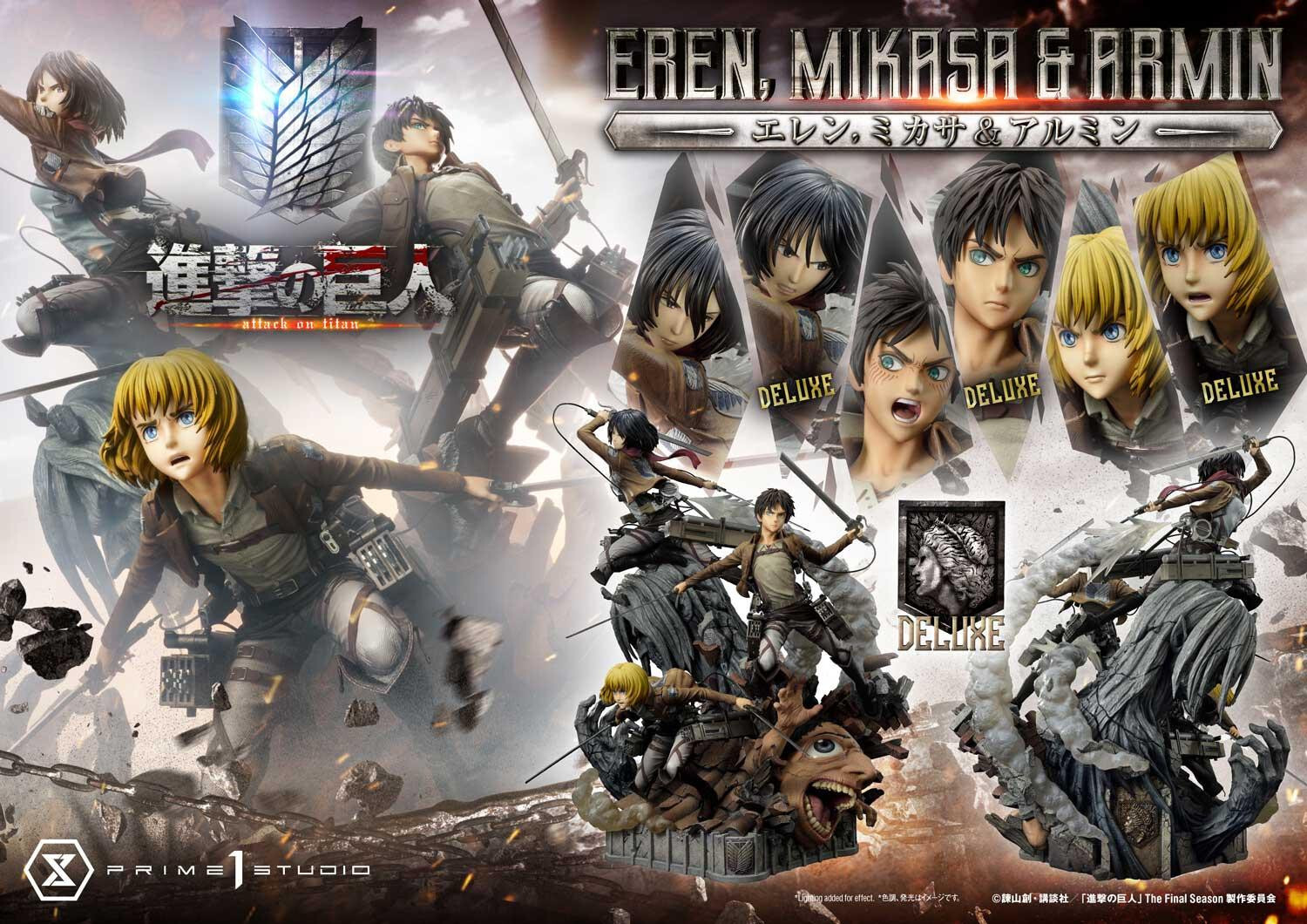 Shingeki no Kyojin - Armin Arlert - Eren Yeager - Mikasa Ackerman - Ultimate Premium Masterline  (UPMAOT-01DX) - 1/4 - DX Version (Prime 1 Studio) photo 10