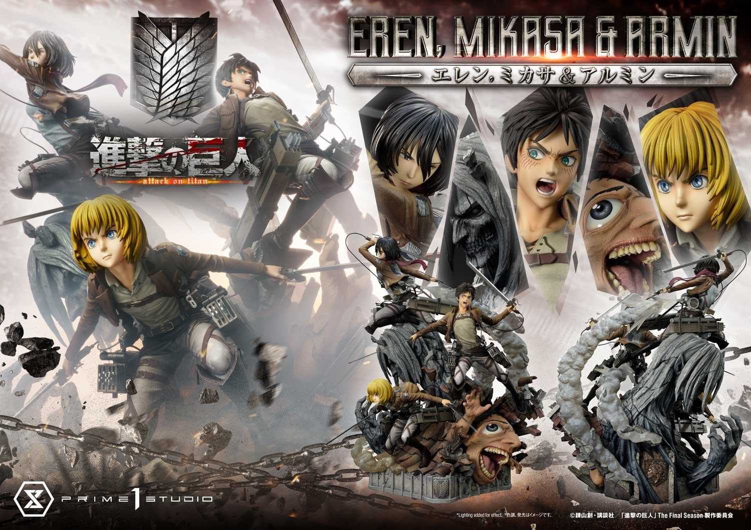 Shingeki no Kyojin - Armin Arlert - Eren Yeager - Mikasa Ackerman - Ultimate Premium Masterline  (UPMAOT-01DX) - 1/4 - DX Version (Prime 1 Studio) photo 63