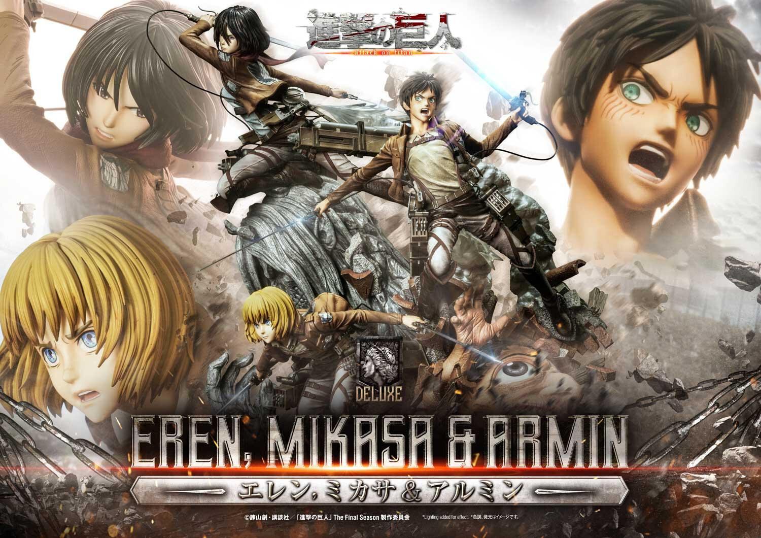 Shingeki no Kyojin - Armin Arlert - Eren Yeager - Mikasa Ackerman - Ultimate Premium Masterline  (UPMAOT-01DXS) - 1/4 - DX Bonus Version (Prime 1 Studio) photo 14