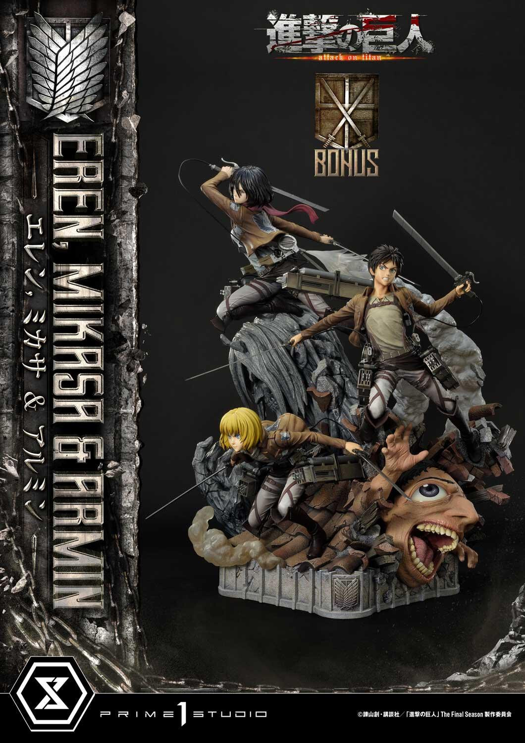 Shingeki no Kyojin - Armin Arlert - Eren Yeager - Mikasa Ackerman - Ultimate Premium Masterline  (UPMAOT-01DXS) - 1/4 - DX Bonus Version (Prime 1 Studio) photo 23