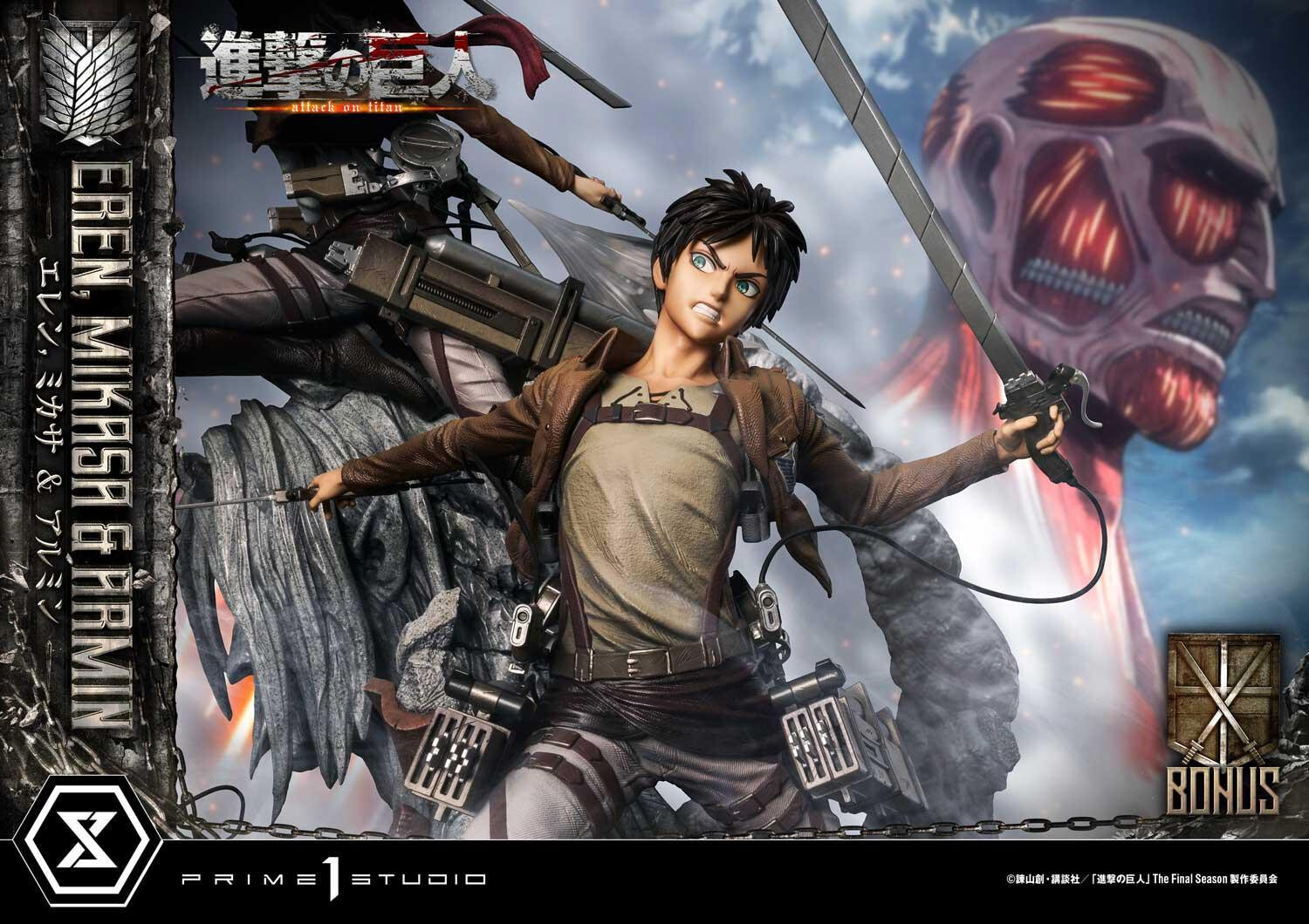 Shingeki no Kyojin - Armin Arlert - Eren Yeager - Mikasa Ackerman - Ultimate Premium Masterline  (UPMAOT-01DXS) - 1/4 - DX Bonus Version (Prime 1 Studio) photo 24