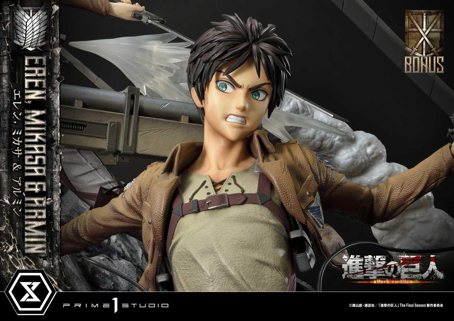Shingeki no Kyojin - Armin Arlert - Eren Yeager - Mikasa Ackerman - Ultimate Premium Masterline  (UPMAOT-01DXS) - 1/4 - DX Bonus Version (Prime 1 Studio) photo 25