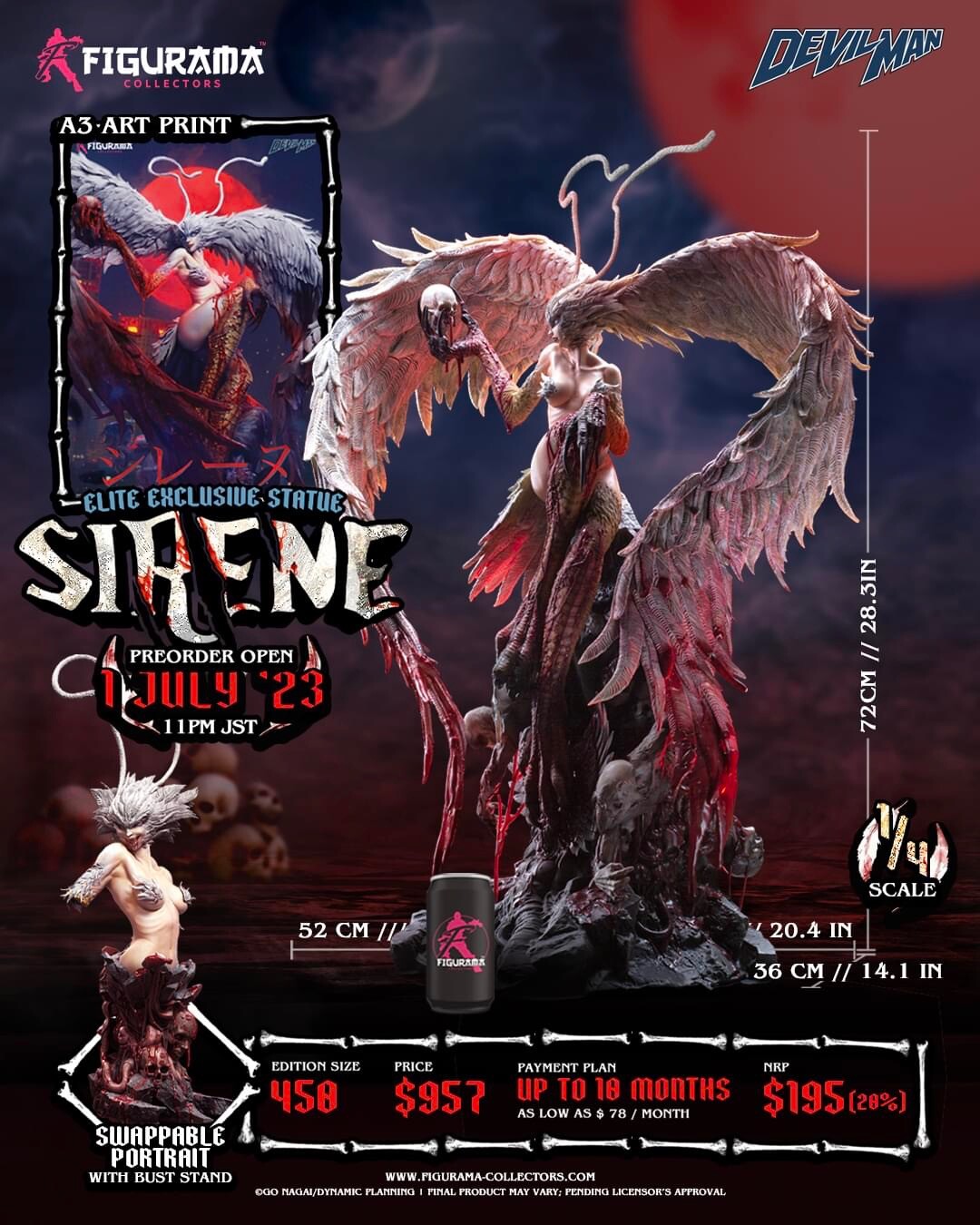 Amon Devilman Mokushiroku - Sirene - Elite Exclusive Statue - 1/4 (Figurama Collectors) photo 5