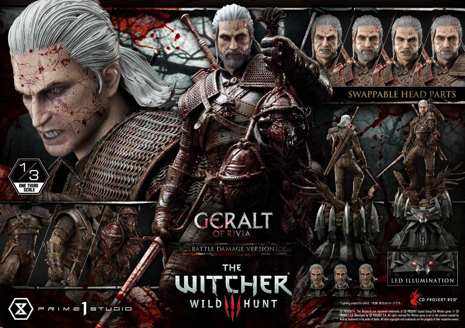 The Witcher 3: Wild Hunt - Geralt - Museum Masterline Series  (MMW3-01BD) - 1/3 - Battle Damage Version (Prime 1 Studio) photo 35