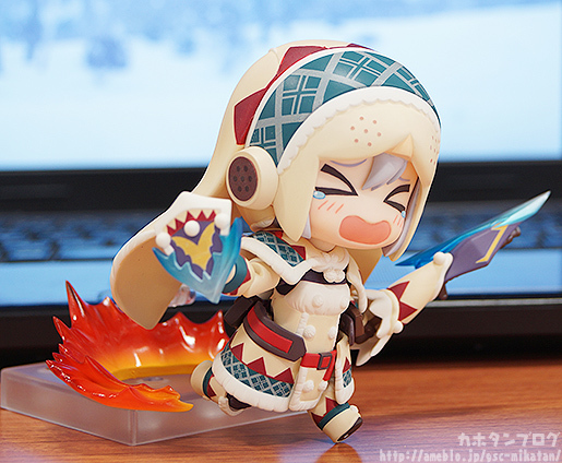 Monster Hunter 4 - Hunter - Otomo Airou - Nendoroid (#376) - Urku Armor ver., Full Action (Good Smile Company)