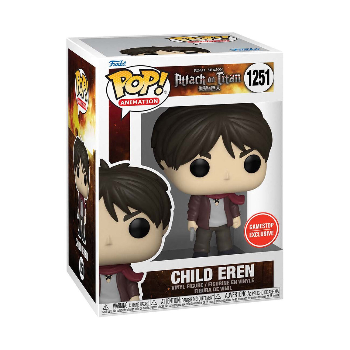 Shingeki no Kyojin The Final Season - Eren Yeager - POP! Animation  (1251) - POP! Vinyl - Child Eren (Funko Toys, GameStop) photo 3