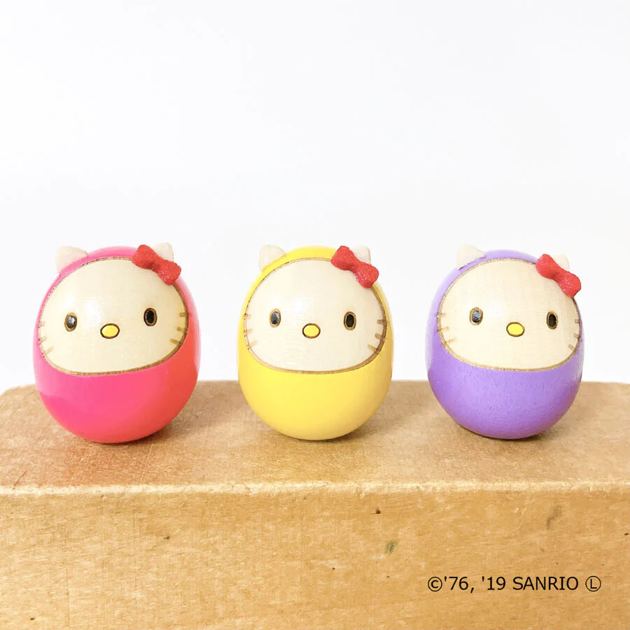 Sanrio Characters - Hello Kitty - Daruma - Yellow (Usaburo Kokeshi) photo 2