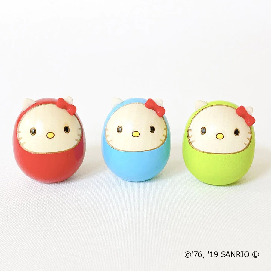 Sanrio Characters - Hello Kitty - Daruma - Light Blue (Usaburo Kokeshi) photo 6