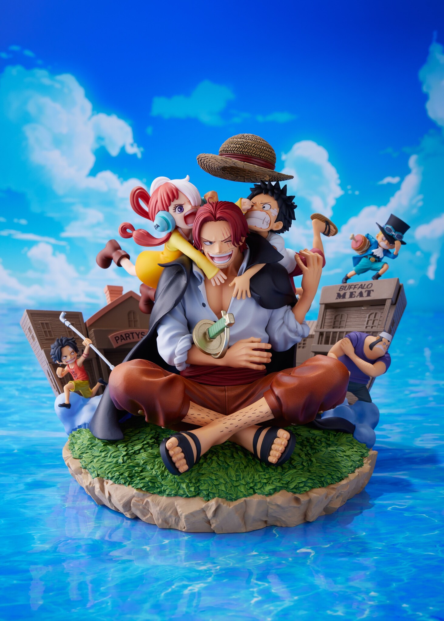 One Piece Film Red - Akagami no Shanks - Monkey D. Luffy - Portgas D. Ace - Sabo - Uta - Super Master Stars Diorama - C104-kan Kakegae Cover Illustration (Bandai Spirits, Toei Animation)