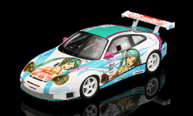 Good Smile Racing - Vocaloid - Hatsune Miku - Itasha - 2009 Hatsune Miku GOOD SMILE Racing Porsche 911 GT3 R - 1/43 - Porsche 996 GT3 R - 2009 Season (Fujimi) photo 2