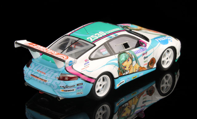 Good Smile Racing - Vocaloid - Hatsune Miku - Itasha - 2009 Hatsune Miku GOOD SMILE Racing Porsche 911 GT3 R - 1/43 - Porsche 996 GT3 R - 2009 Season (Fujimi) photo 3