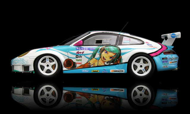 Good Smile Racing - Vocaloid - Hatsune Miku - Itasha - 2009 Hatsune Miku GOOD SMILE Racing Porsche 911 GT3 R - 1/43 - Porsche 996 GT3 R - 2009 Season (Fujimi) photo 5
