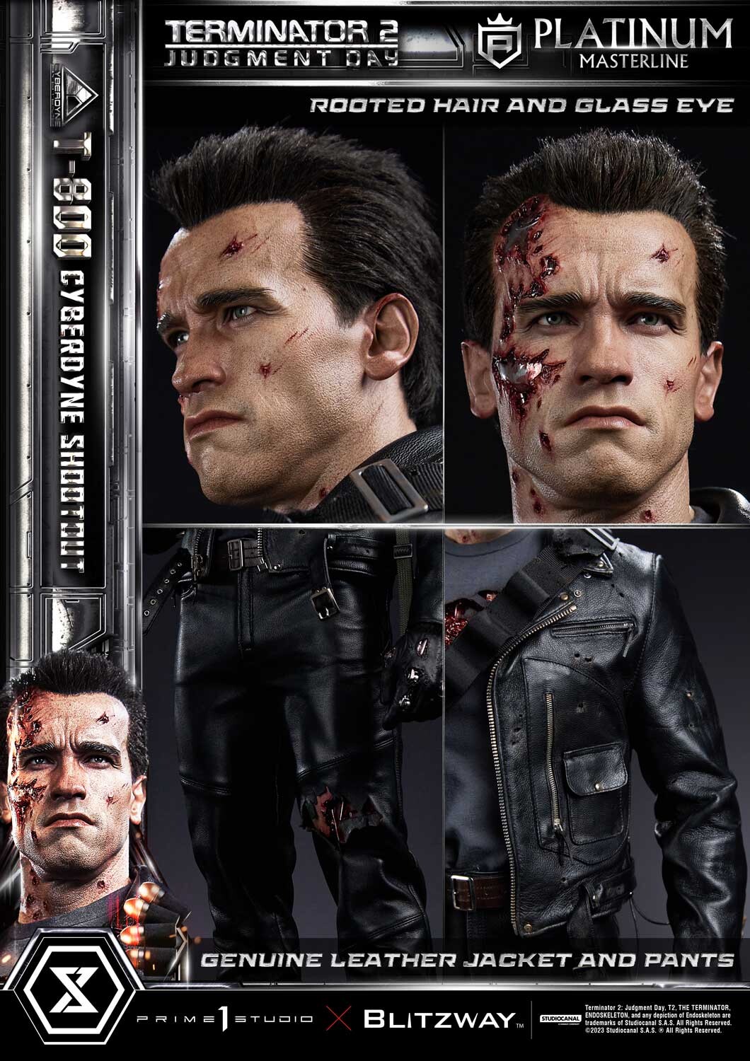 Terminator 2: Judgment Day - T-800 - Platinum Masterline  (PLMT2-01) - 1/3 - Cyberdyne Shootout (Blitzway, Prime 1 Studio) photo 4